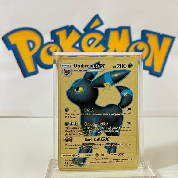 Pokémon Umbreon GX SV69/SV94 Hidden Fates Metal Gold Card Fan Art - Picture 2 of 3